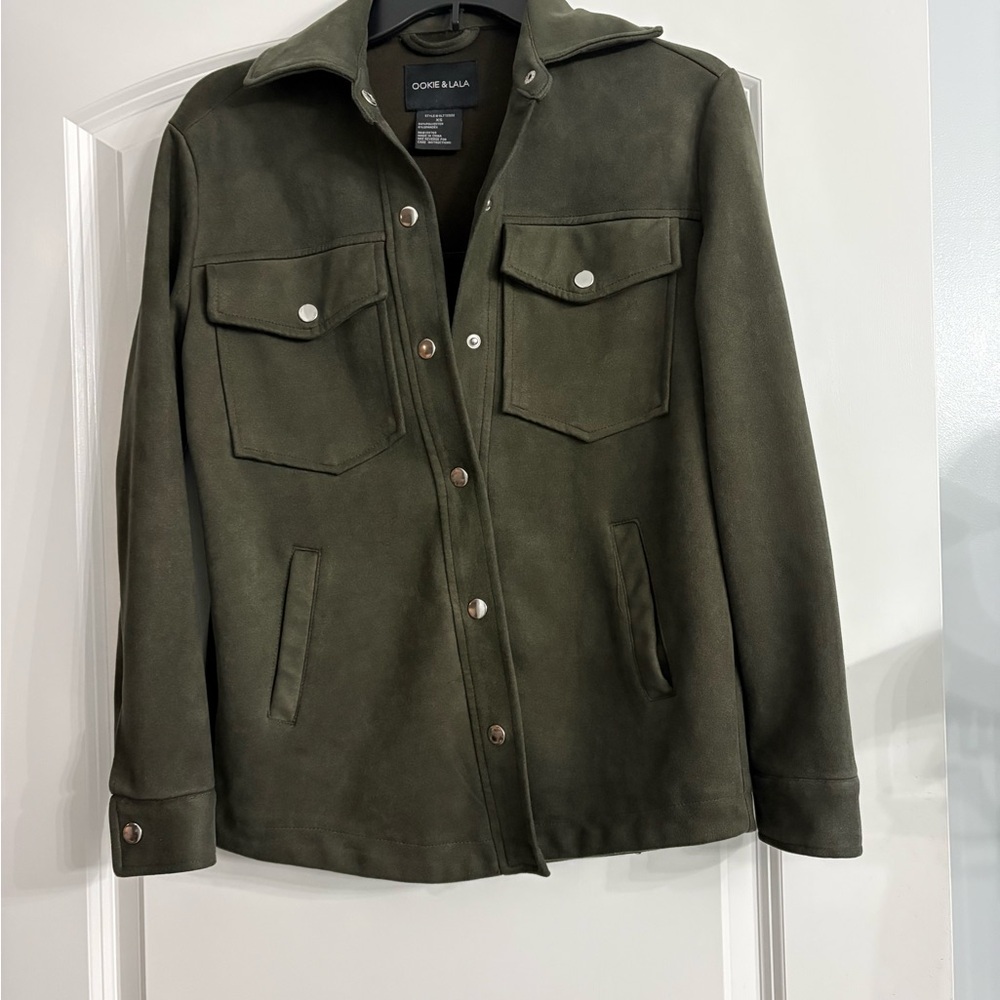OOKIE & LALA Suede- feeling Women Olive Blazer/Shacket